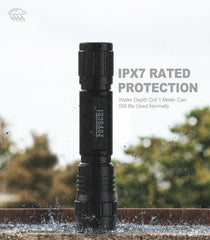 Feyachi 1500 Lumen LED Tactical Flashlight Rechargeable IPX7 Protection 4 Modes Weapon Light Picatinny Rail Flashlight Included with Pressure Switch(Mlok-FL37)