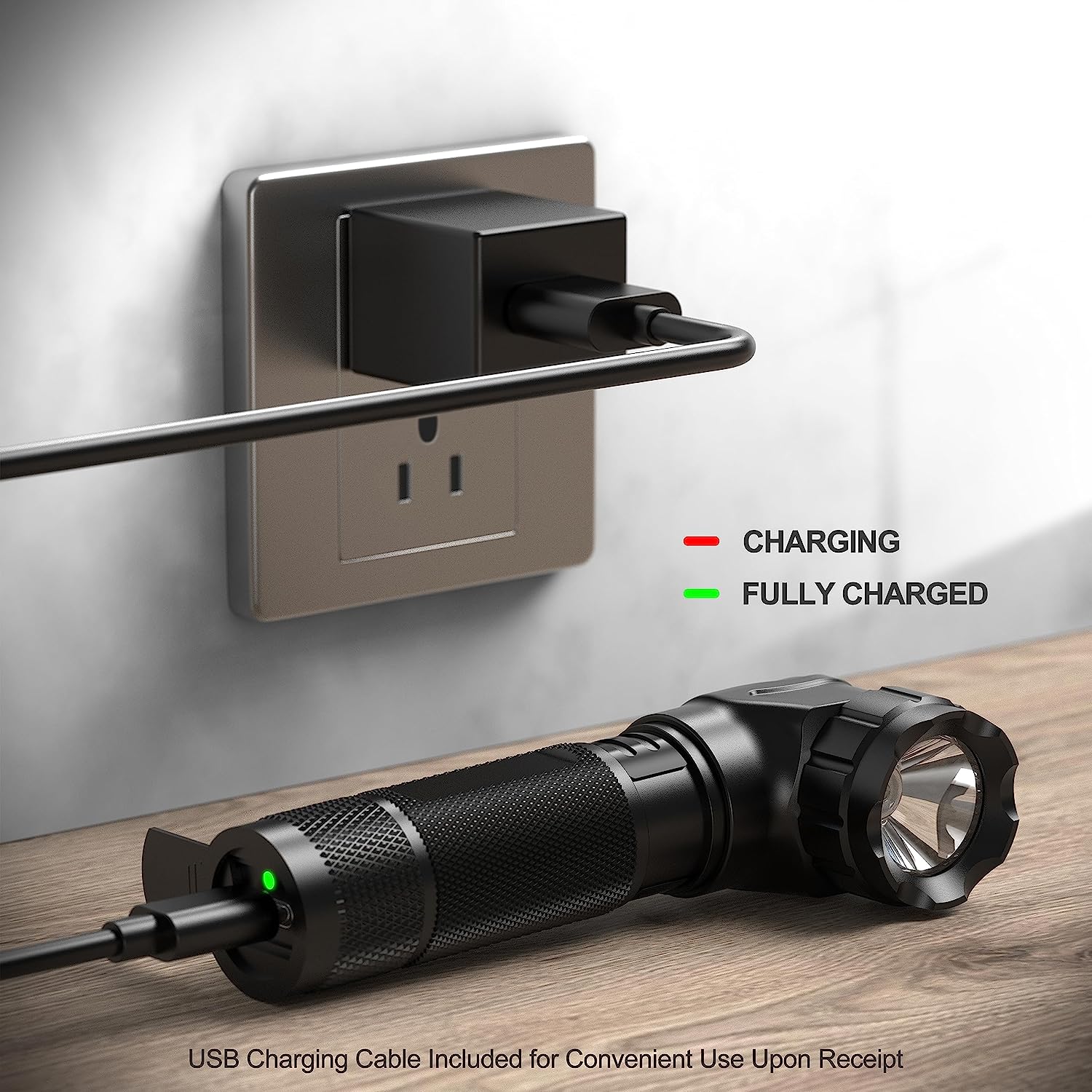 Feyachi FL46 Right Angle Flashlight - Waterproof Tactical Torch