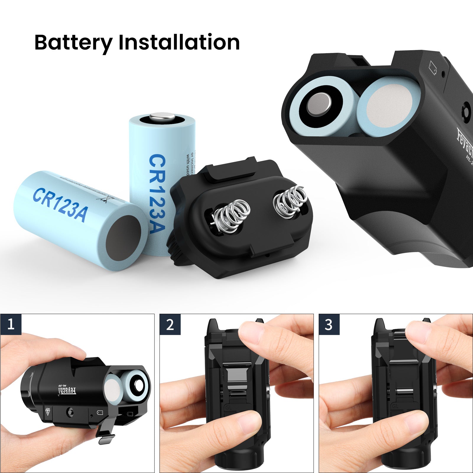 Feyachi HL-20 Tactical Pistol Light - 400 Lumen Rail Flashlight