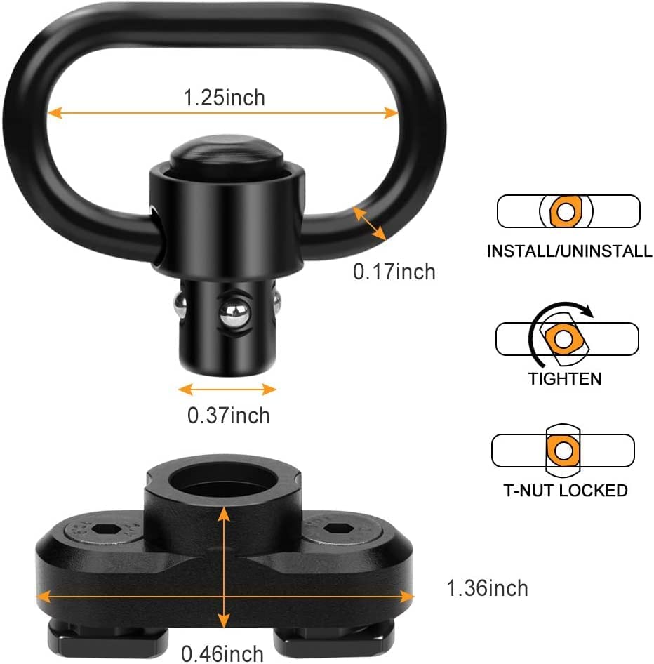 Feyachi S6049K Tactical Sling - Mlok QD Mount Khaki