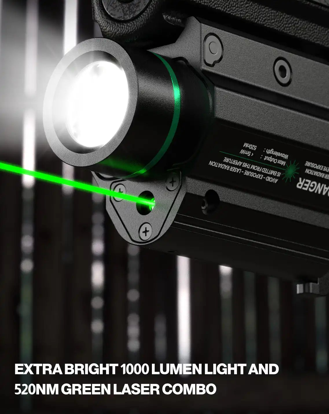 Feyachi LF-68 Green Laser Light Combo - 1000 Lumen Tactical